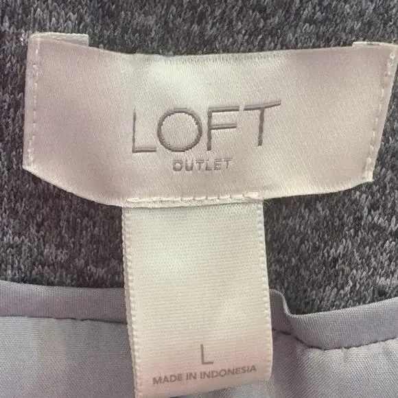 Loft One Button Blazer Jacket Women's Sz Large Heather Gray Fully Lined Business - Picture 7 of 8